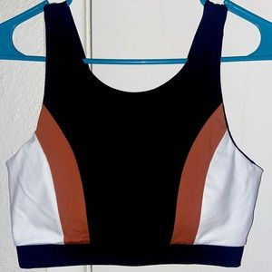 black, brown & white bathing suit top in perfect condition, never worn before
